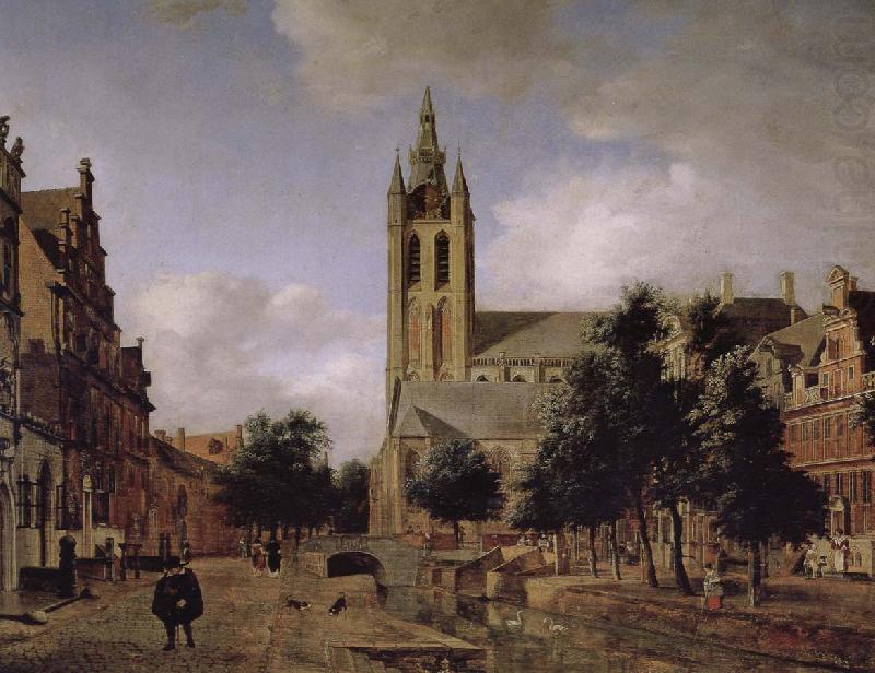 Old church landscape, Jan van der Heyden